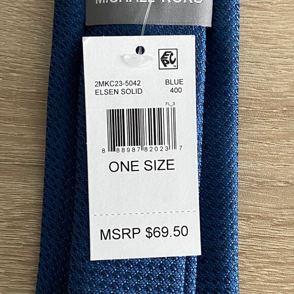 Michael Kors Men's Tie 3.00" Silk Blend Blue Textured Pattern NEW - Picture 3 of 4